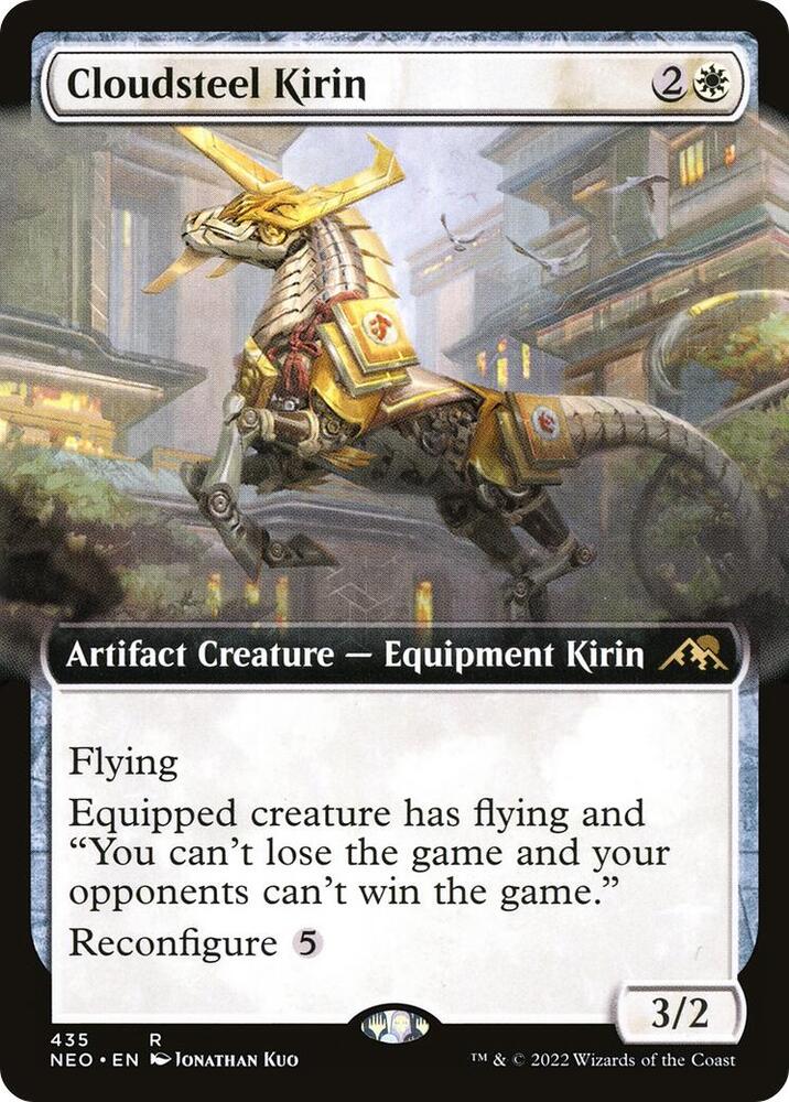 Cloudsteel Kirin (Extended Art) 435 card from Kamigawa: Neon Dynasty