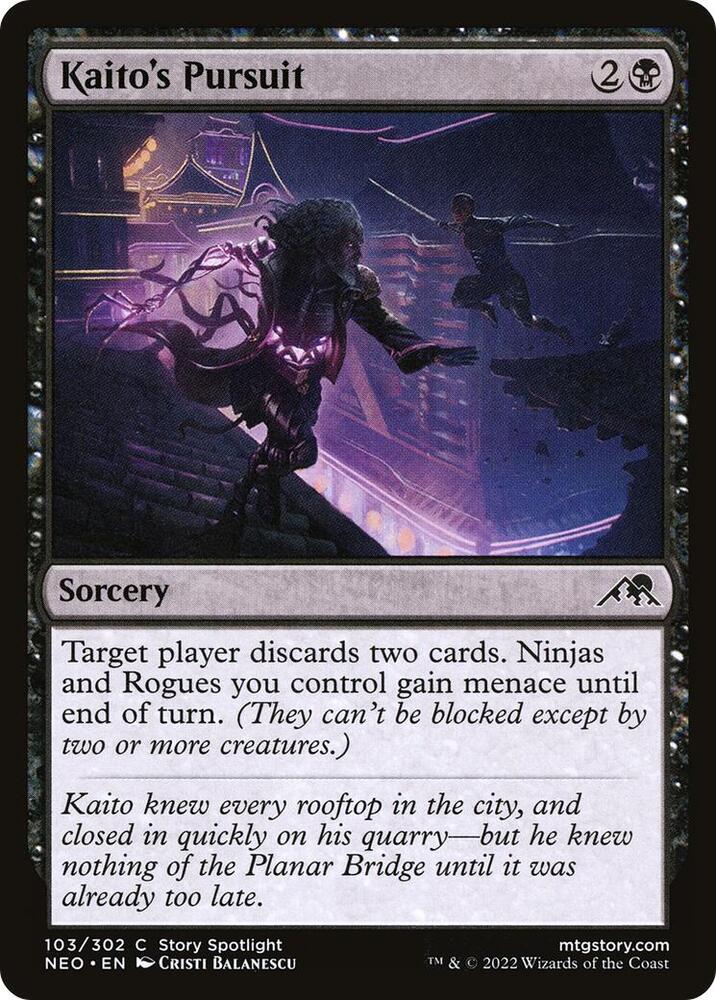 Kaito's Pursuit 103 card from Kamigawa: Neon Dynasty