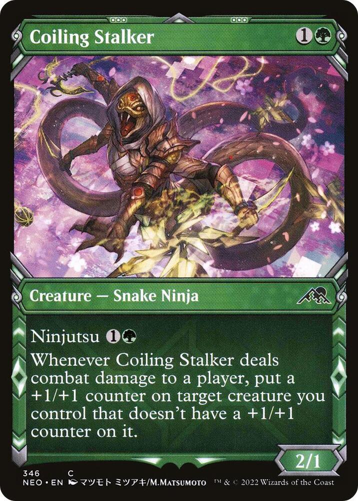 Coiling Stalker (Showcase) 346 card from Kamigawa: Neon Dynasty