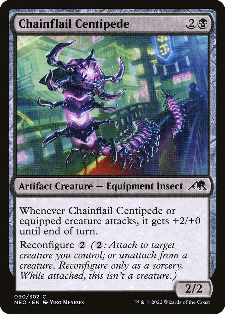 Chainflail Centipede 90 card from Kamigawa: Neon Dynasty