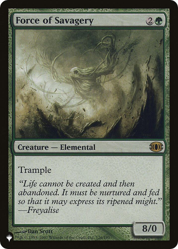 Force of Savagery 126/180 card from The List Reprints