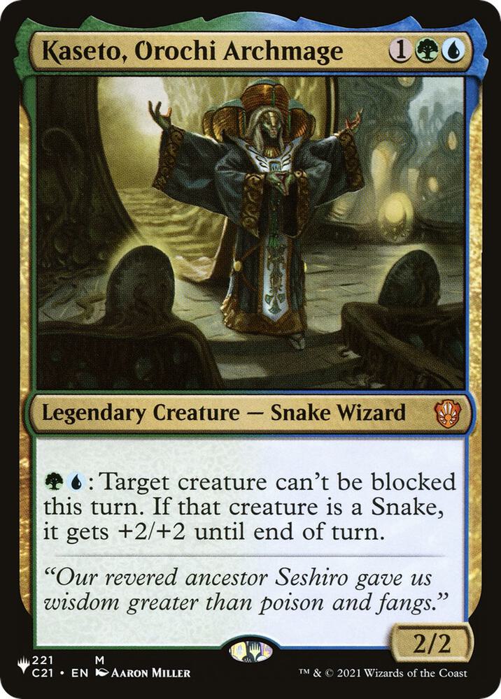 Kaseto, Orochi Archmage 221/081 card from The List Reprints