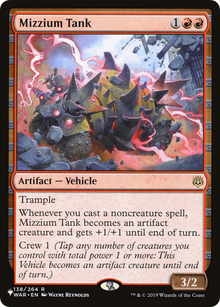 Mizzium Tank 138/264 card from The List Reprints