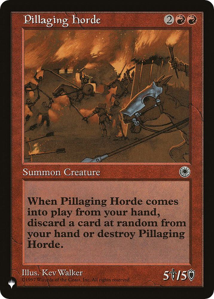 Pillaging Horde card from The List Reprints