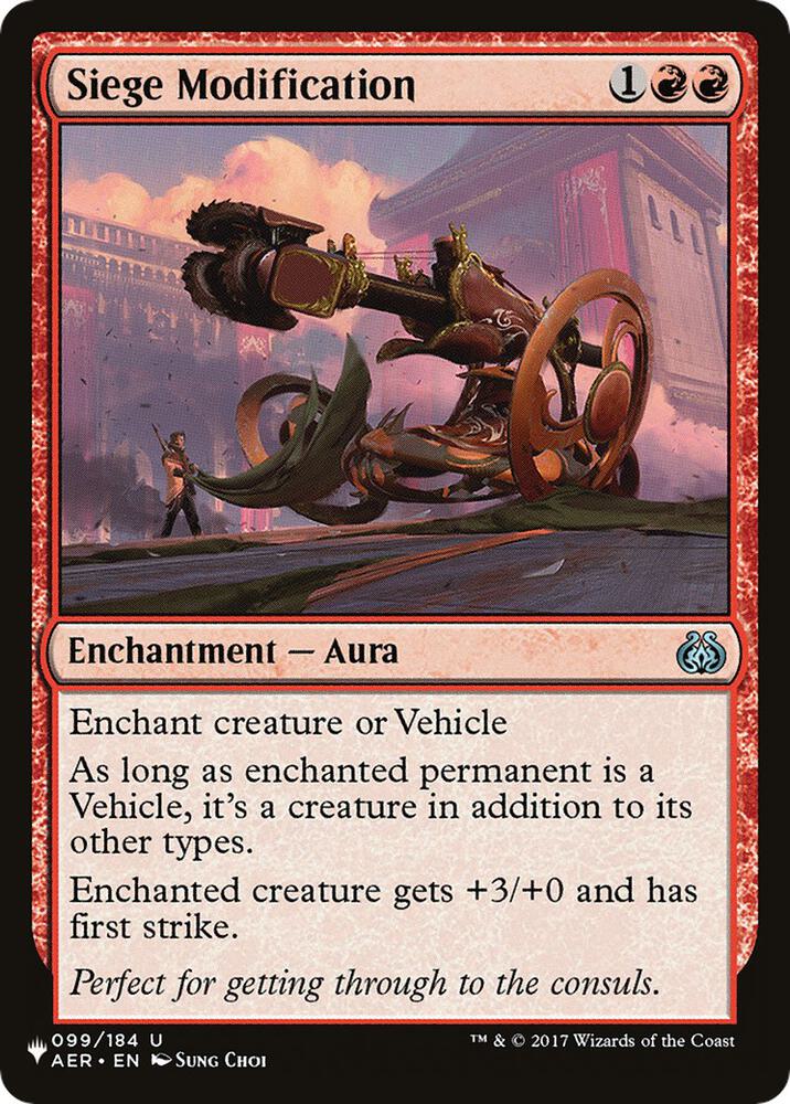 Siege Modification 099/184 card from The List Reprints