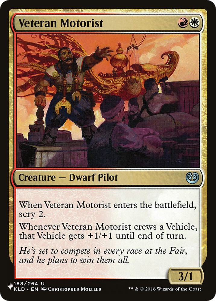 Veteran Motorist 188/264 card from The List Reprints