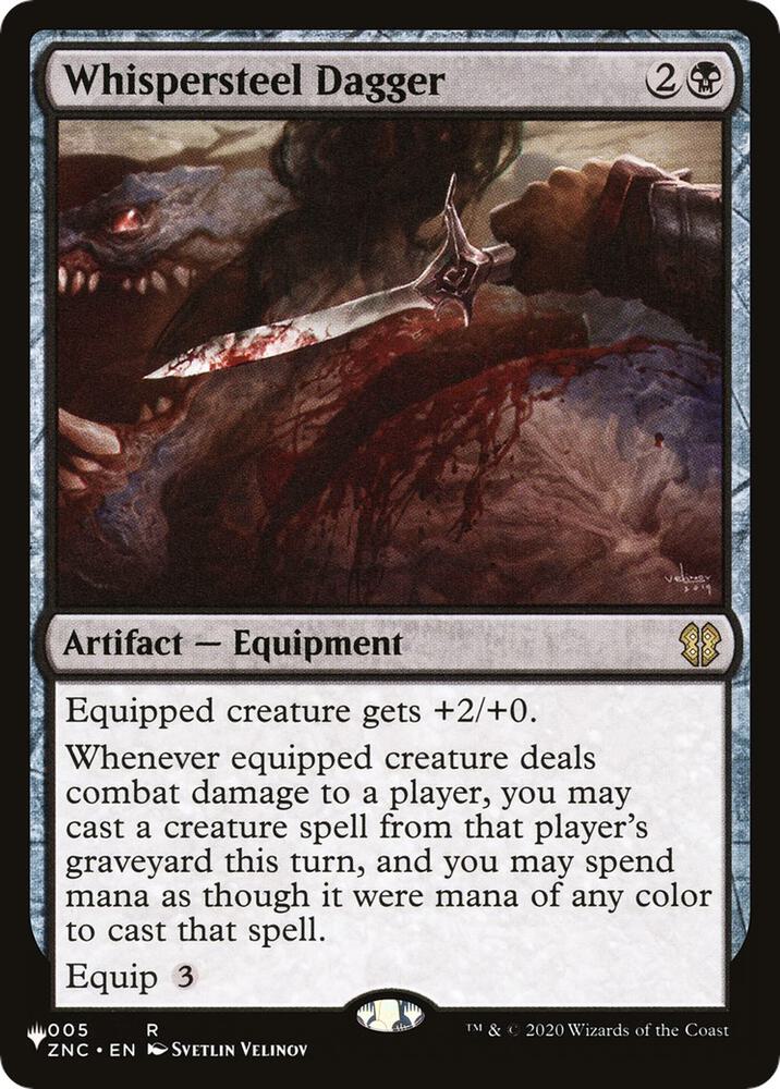 Whispersteel Dagger 005 card from The List Reprints