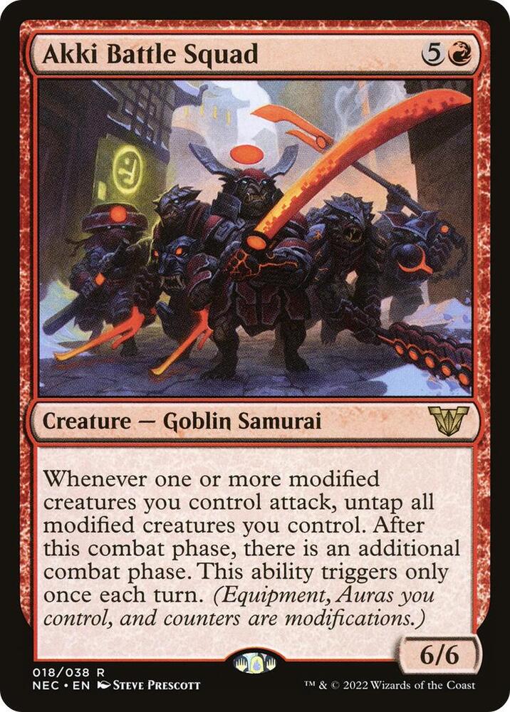 Akki Battle Squad 18 card from Commander: Kamigawa: Neon Dynasty