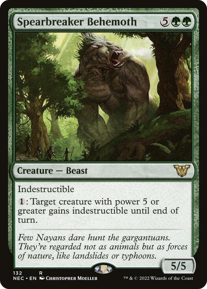 Spearbreaker Behemoth 132 card from Commander: Kamigawa: Neon Dynasty