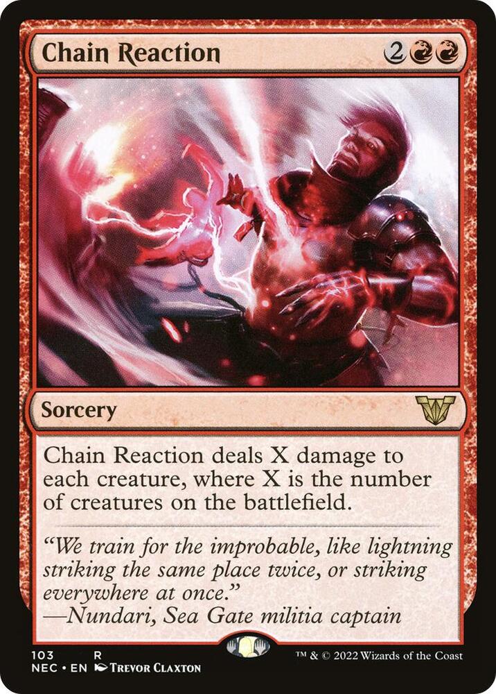 Chain Reaction 103 card from Commander: Kamigawa: Neon Dynasty