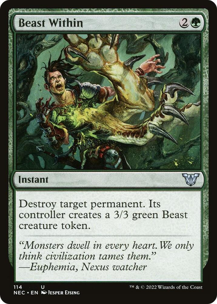 Beast Within 114 card from Commander: Kamigawa: Neon Dynasty