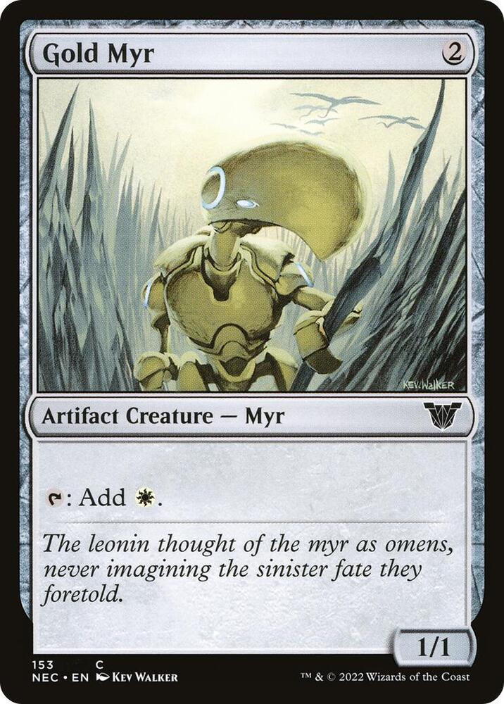 Gold Myr 153 card from Commander: Kamigawa: Neon Dynasty