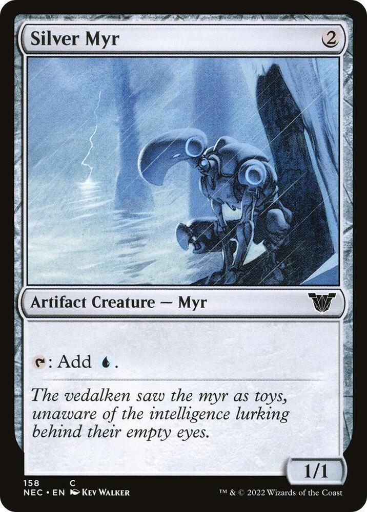 Silver Myr 158 card from Commander: Kamigawa: Neon Dynasty