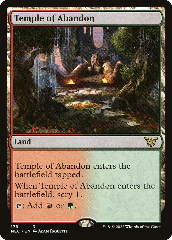 Temple of Abandon 179 card from Commander: Kamigawa: Neon Dynasty