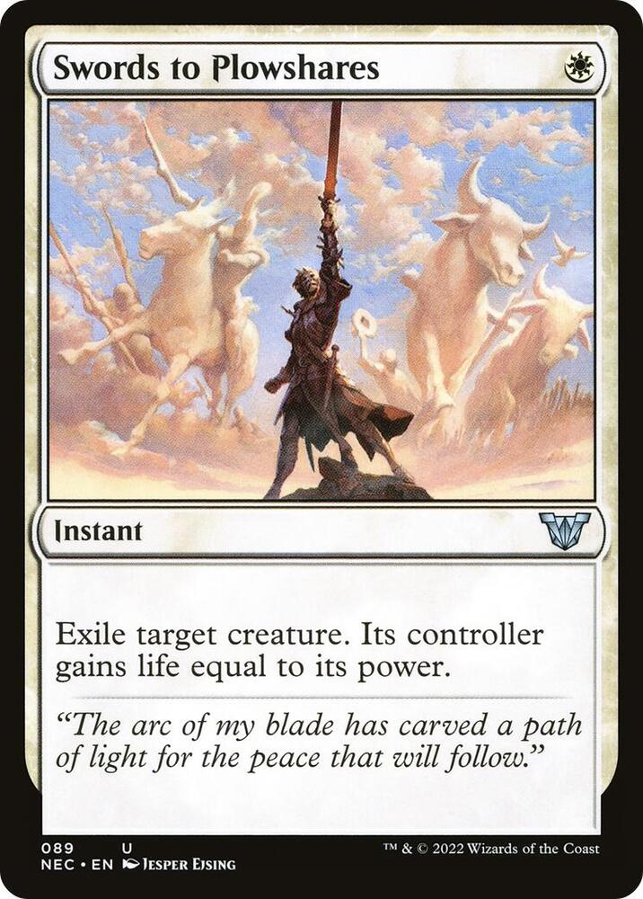 Swords to Plowshares 89 card from Commander: Kamigawa: Neon Dynasty