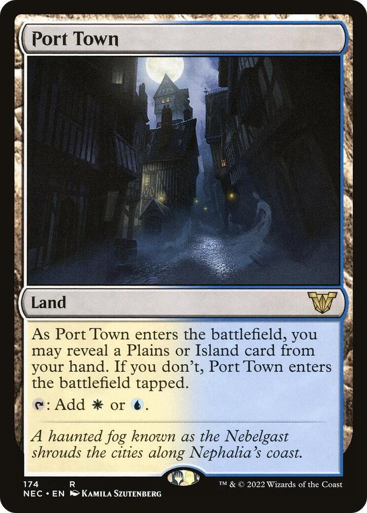 Port Town 174 card from Commander: Kamigawa: Neon Dynasty