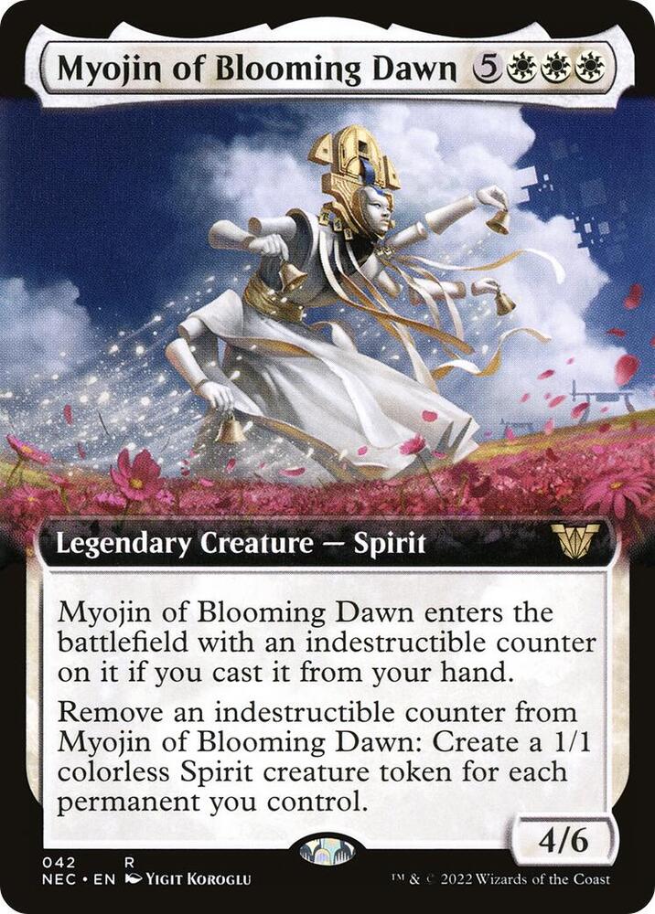 Myojin of Blooming Dawn (Extended Art) 42 card from Commander: Kamigawa: Neon Dynasty