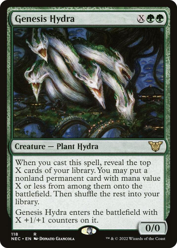 Genesis Hydra 118 card from Commander: Kamigawa: Neon Dynasty
