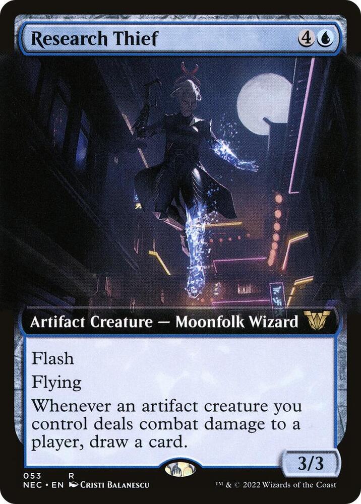 Research Thief (Extended Art) 53 card from Commander: Kamigawa: Neon Dynasty