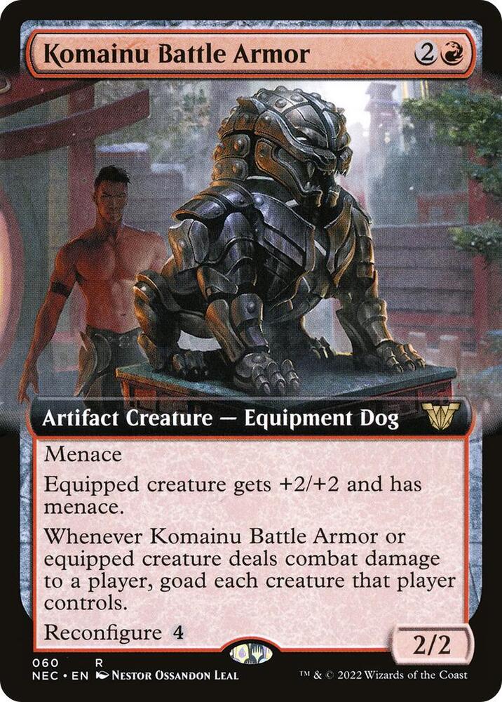 Komainu Battle Armor (Extended Art) 60 card from Commander: Kamigawa: Neon Dynasty