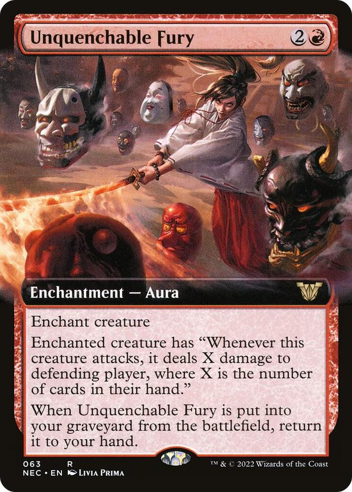 Unquenchable Fury (Extended Art) 63 card from Commander: Kamigawa: Neon Dynasty