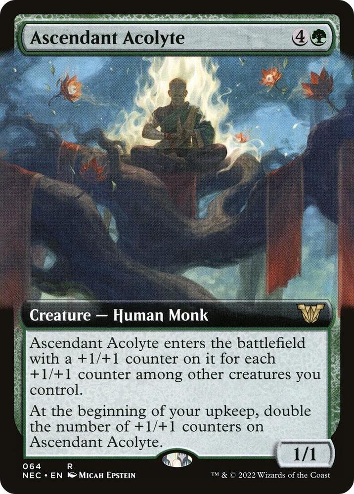 Ascendant Acolyte (Extended Art) 64 card from Commander: Kamigawa: Neon Dynasty