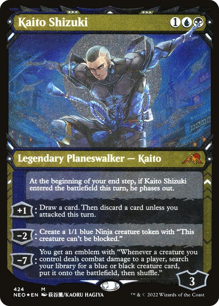 Kaito Shizuki (Showcase) (Foil Etched) 424 card from Kamigawa: Neon Dynasty