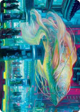 Skyswimmer Koi Art Card 3 card from Art Series: Kamigawa: Neon Dynasty