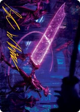 Enormous Energy Blade Art Card (Gold-Stamped Signature) 16 card from Art Series: Kamigawa: Neon Dynasty