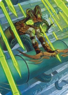 Bamboo Grove Archer Art Card 20 card from Art Series: Kamigawa: Neon Dynasty