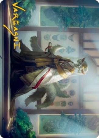Light-Paws, Emperor's Voice Art Card (Gold-Stamped Signature) 23 card from Art Series: Kamigawa: Neon Dynasty