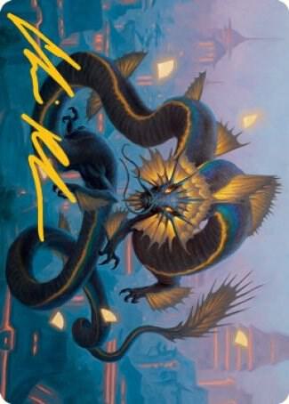 Ao, the Dawn Sky Art Card (25/81) (Gold-Stamped Signature) card from Art Series: Kamigawa: Neon Dynasty