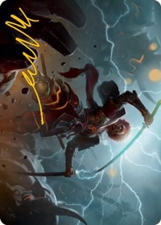 Raiyuu, Storm's Edge Art Card (Gold-Stamped Signature) 31 card from Art Series: Kamigawa: Neon Dynasty