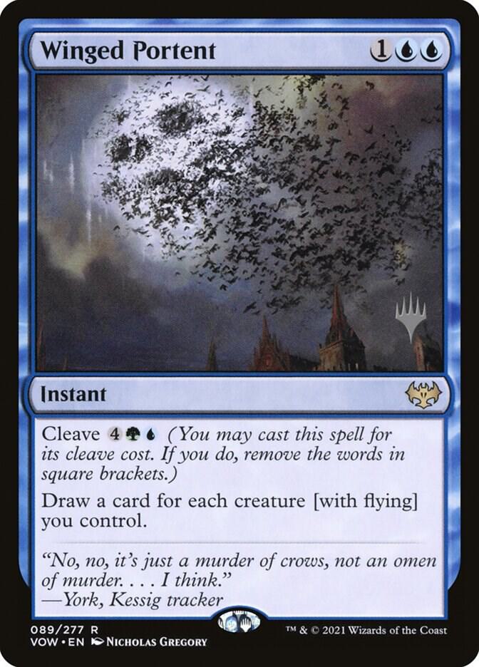 Winged Portent 89 card from Promo Pack: Kamigawa: Neon Dynasty