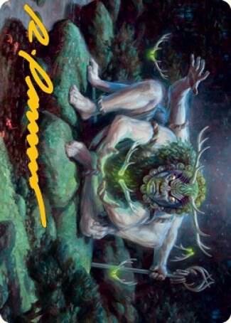 Myojin of Towering Might Art Card (Gold-Stamped Signature) 34 card from Art Series: Kamigawa: Neon Dynasty