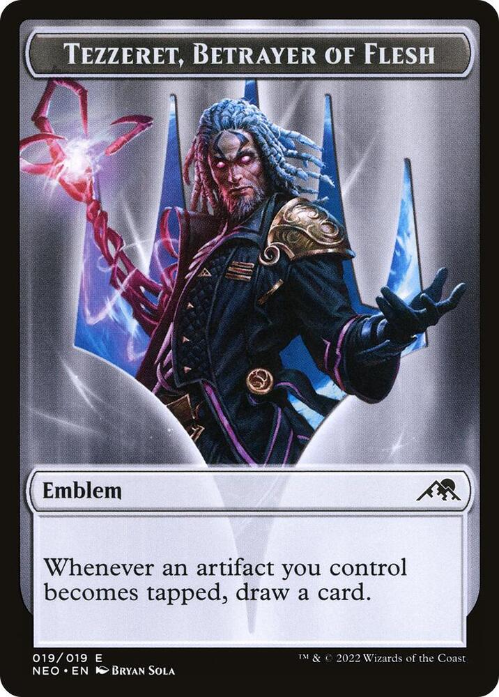 Emblem - Tezzeret, Betrayer of Flesh 19 card from Kamigawa: Neon Dynasty