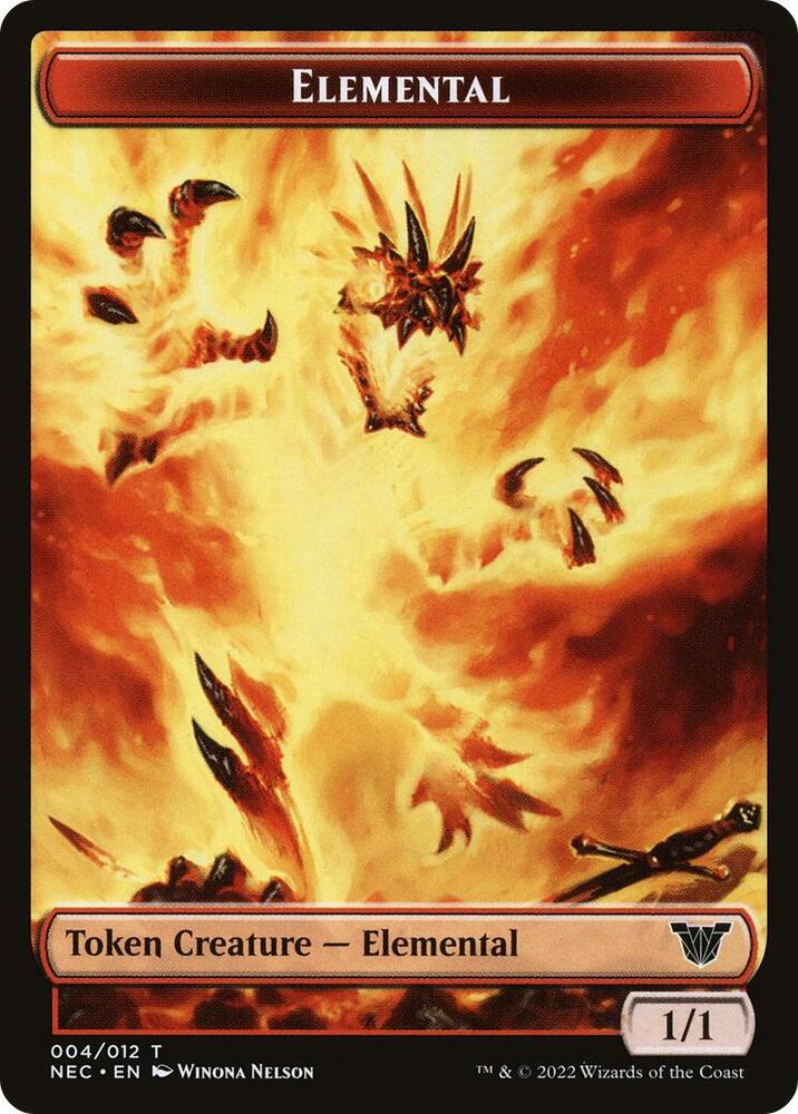 Elemental // Spirit Double-Sided Token 4 // 9 card from Commander: Kamigawa: Neon Dynasty