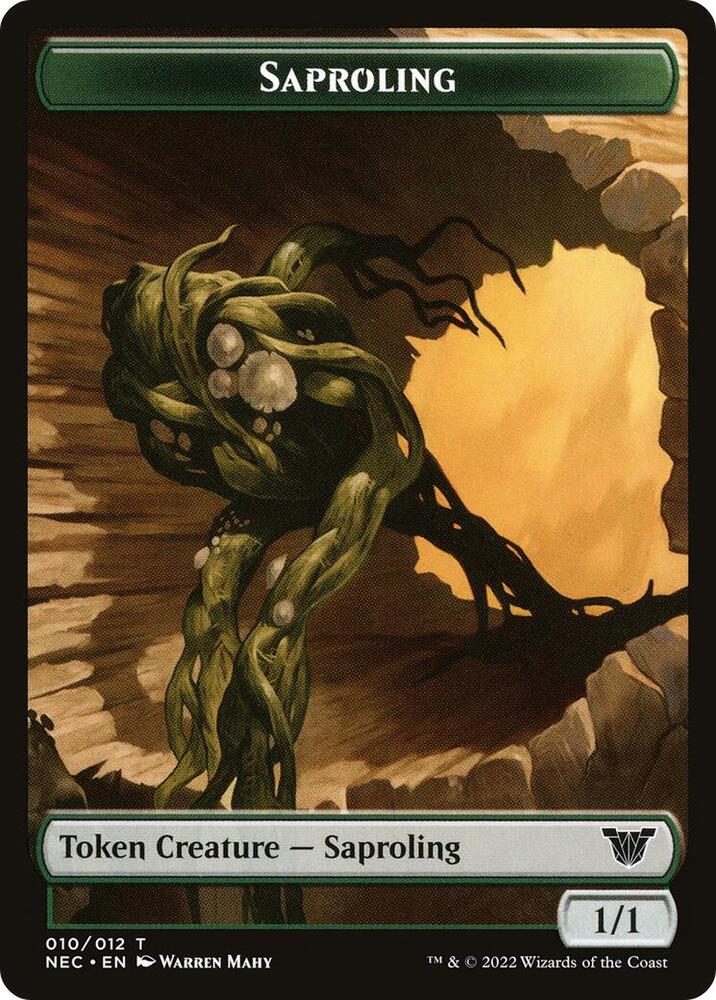 Saproling // Spirit Double-Sided Token 10 // 2 card from Commander: Kamigawa: Neon Dynasty