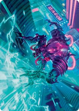 Surgehacker Mech Art Card 45 card from Art Series: Kamigawa: Neon Dynasty