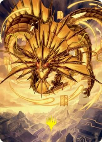 Ao, the Dawn Sky Art Card (46/81) (Gold-Stamped Signature) card from Art Series: Kamigawa: Neon Dynasty