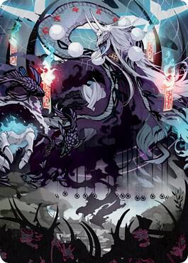 Echo of Death's Wail Art Card 55 card from Art Series: Kamigawa: Neon Dynasty