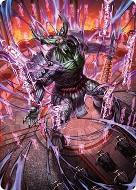 Hidetsugu, Devouring Chaos Art Card 56 card from Art Series: Kamigawa: Neon Dynasty