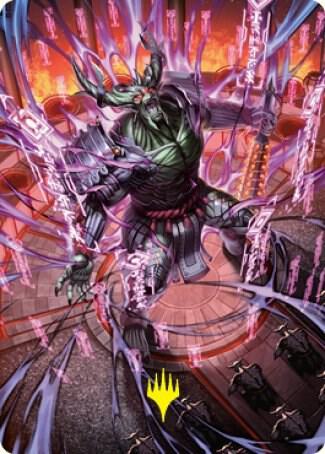 Hidetsugu, Devouring Chaos Art Card (Gold-Stamped Signature) 56 card from Art Series: Kamigawa: Neon Dynasty