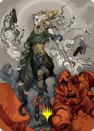 Tamiyo, Compleated Sage Art Card (Gold-Stamped Signature) 76 card from Art Series: Kamigawa: Neon Dynasty