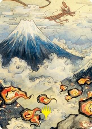 Mountain (299) Art Card (Gold-Stamped Signature) 78 card from Art Series: Kamigawa: Neon Dynasty