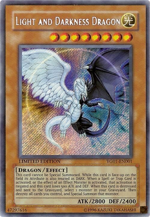 Light and Darkness Dragon YG01-EN001 card from Yu-Gi-Oh! GX Manga Promotional Cards