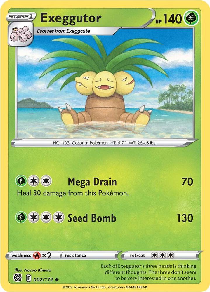 Exeggutor 002/172 card from SWSH09: Brilliant Stars