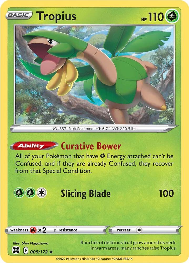 Tropius 005/172 card from SWSH09: Brilliant Stars
