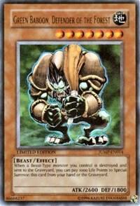 Green Baboon, Defender of the Forest JUMP-EN014 card from Shonen Jump Magazine Promos