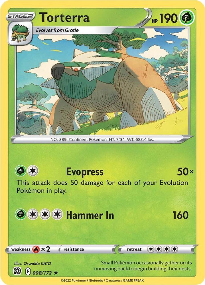 Torterra 008/172 card from SWSH09: Brilliant Stars